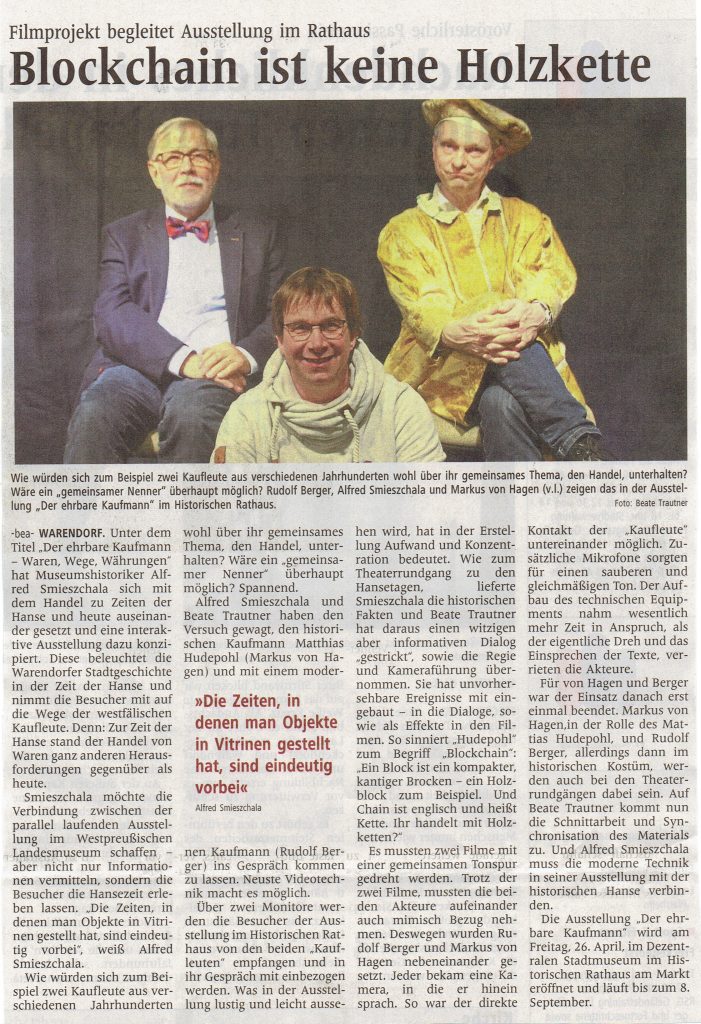 Zeitungsartikel “Blockchain ist keine Holzkette”